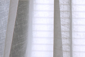 Vitrage voile stof voor gordijnen met een linnenlook